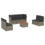 Garden sofa set 8 pieces and gray synthetic rattan cushions by , Garden sets - Ref: Foro24-3255899, Price: 477,18 €, Discount: %