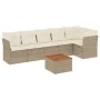 Set aus 7-teiligen Gartensofas und Kissen, synthetisches Rattan, beige von , Gartensets - Ref: Foro24-3255981, Preis: 484,27 ...