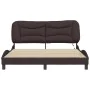 Bed frame with LED lights dark brown fabric 160x200 cm by , Beds and slatted bases - Ref: Foro24-3213714, Price: 271,96 €, Di...