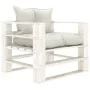 Set of pallet furniture for garden, 7 pieces, wood with beige cushions by , Garden sets - Ref: Foro24-3052443, Price: 640,95 ...