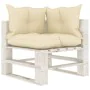 Set of 7-piece garden furniture made of pallet wood with cream cushions. by , Garden sets - Ref: Foro24-3052460, Price: 611,2...