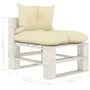 Set of 7-piece garden furniture made of pallet wood with cream cushions. by , Garden sets - Ref: Foro24-3052460, Price: 611,2...