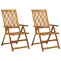 Reclining garden chairs 2 units solid acacia wood with cushions by , Garden chairs - Ref: Foro24-3064062, Price: 181,67 €, Di...