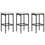 Garden bar furniture set, 4 pieces, with black cushions. by , Garden sets - Ref: Foro24-3064876, Price: 364,29 €, Discount: %