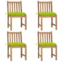 Garden chairs, set of 4, made of solid teak wood with cushions. by , Garden chairs - Ref: Foro24-3073114, Price: 418,25 €, Di...