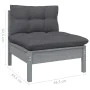 13-piece garden furniture set with gray pine wood cushions by , Garden sets - Ref: Foro24-3097279, Price: 1,00 €, Discount: %