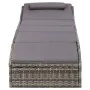 Lounger with gray synthetic rattan cushion by vidaXL, Loungers - Ref: Foro24-46540, Price: 239,66 €, Discount: %