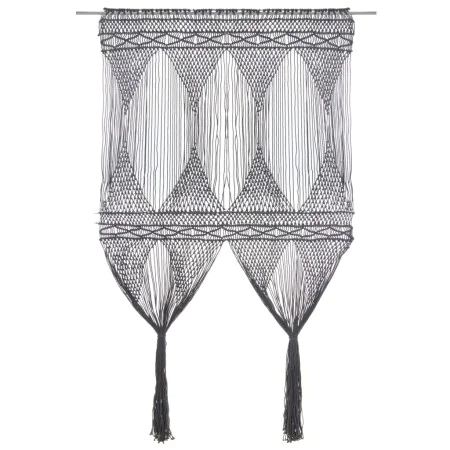 Anthracite gray cotton macramé curtain 140x240 cm by , Curtains and curtains - Ref: Foro24-323996, Price: 53,71 €, Discount: %