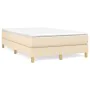 Box spring bed with cream fabric mattress 120x190 cm by , Beds and slatted bases - Ref: Foro24-3269669, Price: 335,17 €, Disc...