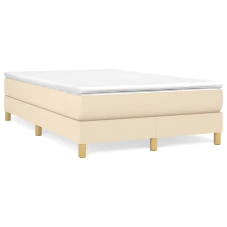 Box spring bed with cream fabric mattress 120x190 cm by , Beds and slatted bases - Ref: Foro24-3269669, Price: 335,17 €, Disc...