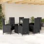 Set de comedor de jardín 7 pzas y cojines ratán sintético negro de , Conjuntos de jardín - Ref: Foro24-3213524, Precio: 1,00 ...