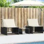 Sun loungers with table 2 units black synthetic rattan by , Loungers - Ref: Foro24-368422, Price: 177,12 €, Discount: %