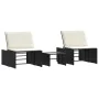 Sun loungers with table 2 units black synthetic rattan by , Loungers - Ref: Foro24-368422, Price: 177,12 €, Discount: %