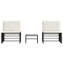 Sun loungers with table 2 units black synthetic rattan by , Loungers - Ref: Foro24-368422, Price: 177,12 €, Discount: %