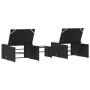 Sun loungers with table 2 units black synthetic rattan by , Loungers - Ref: Foro24-368422, Price: 177,12 €, Discount: %