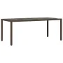 Garden table glass surface PE rattan brown 190x90x75cm by , Garden tables - Ref: Foro24-365540, Price: 188,36 €, Discount: %