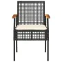 Garden chairs with cushion 2 pcs black PE rattan and acacia wood by , Garden chairs - Ref: Foro24-366247, Price: 117,59 €, Di...