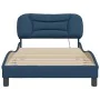 Bed frame with blue fabric headboard 100x200 cm by , Beds and slatted bases - Ref: Foro24-3207757, Price: 186,13 €, Discount: %