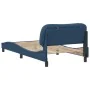 Bed frame with blue fabric headboard 100x200 cm by , Beds and slatted bases - Ref: Foro24-3207757, Price: 186,13 €, Discount: %