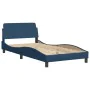 Bed frame with blue fabric headboard 100x200 cm by , Beds and slatted bases - Ref: Foro24-3207757, Price: 186,13 €, Discount: %