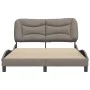 Bed frame with headboard in taupe gray fabric 140x190 cm by , Beds and slatted bases - Ref: Foro24-3207769, Price: 205,85 €, ...