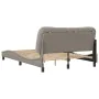 Bed frame with headboard in taupe gray fabric 140x190 cm by , Beds and slatted bases - Ref: Foro24-3207769, Price: 205,85 €, ...