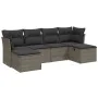 6-piece garden furniture set and gray synthetic rattan cushions by , Garden sets - Ref: Foro24-3263236, Price: 369,18 €, Disc...