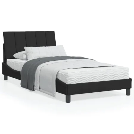 Black velvet bed frame with LED lights 100x200 cm by , Beds and slatted bases - Ref: Foro24-3213765, Price: 148,36 €, Discoun...