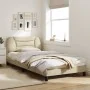 Bed frame with LED lights cream fabric 100x200 cm by , Beds and slatted bases - Ref: Foro24-3213688, Price: 165,01 €, Discoun...