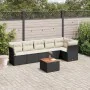 7-teiliges Garten-Essset und schwarze Kissen aus synthetischem Rattan von , Gartensets - Ref: Foro24-3255979, Preis: 408,10 €...