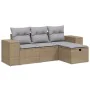 Gartensofa-Set mit beigem Kissenmix, 4-teilig aus PE-Rattan von , Gartensets - Ref: Foro24-3264375, Preis: 293,06 €, Rabatt: %