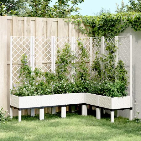 Planter with white PP trellis 160x120x142 cm by , Pots and planters - Ref: Foro24-367939, Price: 175,67 €, Discount: %