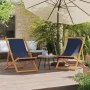 Klappbare Strandkörbe 2 Einheiten aus blauem Stoff von , Gartenstühle - Ref: Foro24-3214492, Preis: 103,29 €, Rabatt: %