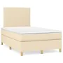 Boxspringbett mit Matratze und LED-Leuchten aus cremefarbenem Stoff 120x190 cm von , Betten und Lattenroste - Ref: Foro24-327...