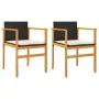 Garden chairs with cushion 2 pcs black PE rattan and acacia wood by , Garden chairs - Ref: Foro24-368711, Price: 124,15 €, Di...