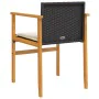 Garden chairs with cushion 2 pcs black PE rattan and acacia wood by , Garden chairs - Ref: Foro24-368711, Price: 124,15 €, Di...