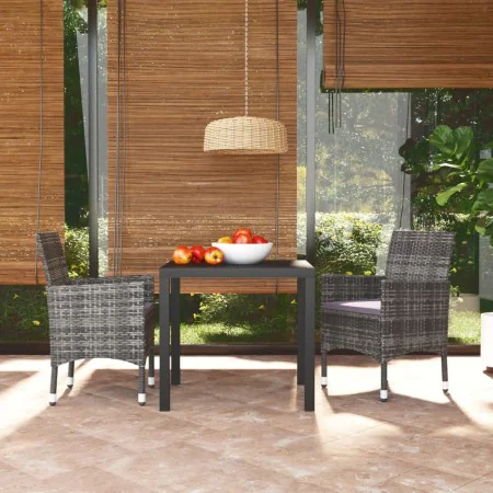 3-piece garden furniture set with gray synthetic rattan cushions by , Garden sets - Ref: Foro24-3095021, Price: 287,02 €, Dis...