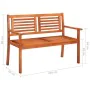 2 seater garden bench solid eucalyptus wood and cushion 120 cm by , garden benches - Ref: Foro24-3060982, Price: 180,70 €, Di...