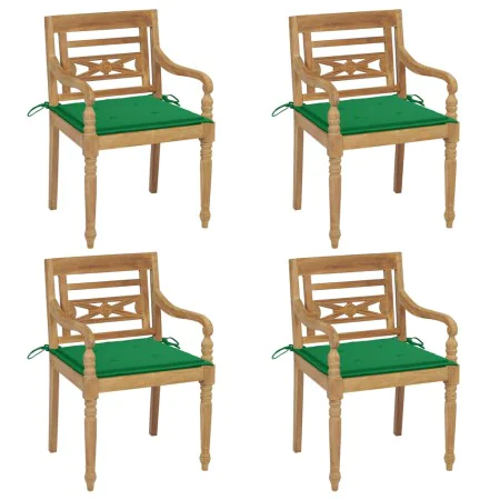 Batavia chairs 4 units solid teak wood with cushions by , Garden chairs - Ref: Foro24-3073300, Price: 475,75 €, Discount: %