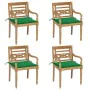 Batavia chairs 4 units solid teak wood with cushions by , Garden chairs - Ref: Foro24-3073300, Price: 475,75 €, Discount: %