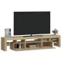 TV cabinet with LED lights Sonoma oak 200x36.5x40 cm by , TV Furniture - Ref: Foro24-3152812, Price: 140,90 €, Discount: %