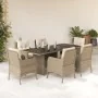 7-piece garden dining set with beige synthetic rattan cushions by , Garden sets - Ref: Foro24-3211886, Price: 796,17 €, Disco...