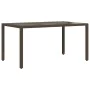 Garden table glass surface PE rattan brown 150x90x75cm by , Garden tables - Ref: Foro24-365534, Price: 188,70 €, Discount: %