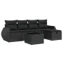 6-teiliges Gartensofa-Set und schwarze synthetische Rattankissen von , Gartensets - Ref: Foro24-3264091, Preis: 382,99 €, Rab...