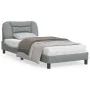 Light gray fabric bed frame with headboard 90x190 cm by , Beds and slatted bases - Ref: Foro24-3207737, Price: 154,02 €, Disc...