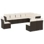 Gartensofa-Set 10-teilig mit schwarzen synthetischen Rattankissen von , Gartensets - Ref: Foro24-3249635, Preis: 598,13 €, Ra...