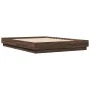 Oak brown engineered wood bed frame 120x200 cm by , Beds and slatted bases - Ref: Foro24-3209869, Price: 133,67 €, Discount: %