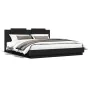 Bed frame with headboard and LED lights black 180x200 cm by , Beds and slatted bases - Ref: Foro24-3209990, Price: 285,89 €, ...