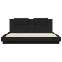 Bed frame with headboard and LED lights black 180x200 cm by , Beds and slatted bases - Ref: Foro24-3209990, Price: 285,89 €, ...