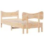 Bed frame with headboard solid pine wood 90x200 cm by , Beds and slatted bases - Ref: Foro24-3216390, Price: 134,85 €, Discou...